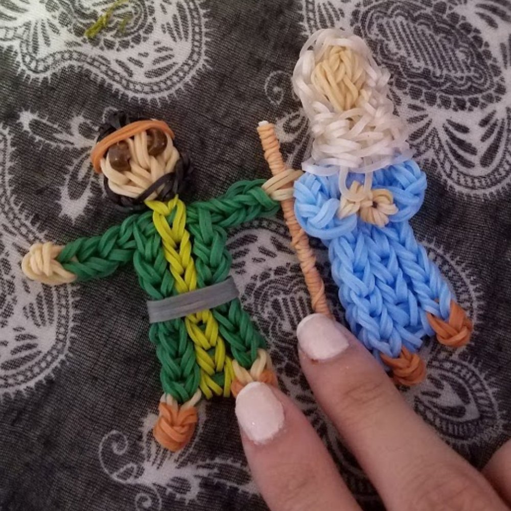 rainbowloom 2D mary and st. joseph nativity